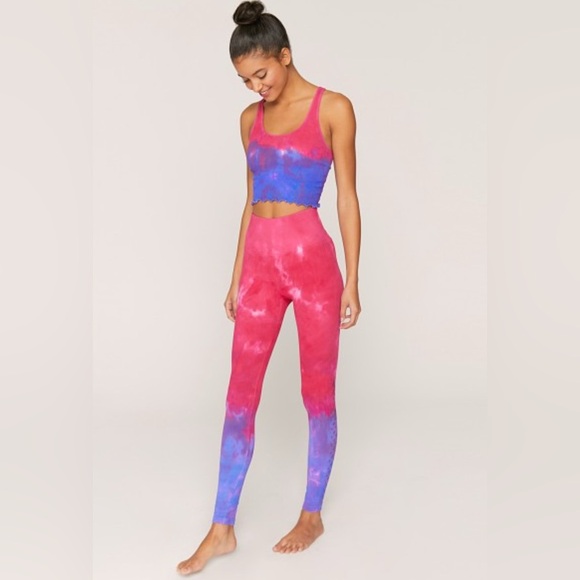 Spiritual Gangster Self Love Legging Watermelon Purple Tie Dye Leggings Size M/L - Picture 5 of 12